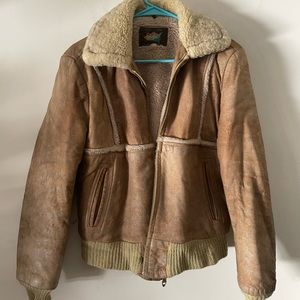 Vintage Garsel Suede Bomber Jacket, Size 38 (small) Distressed